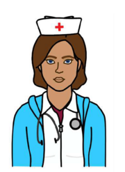 A drawing of a nurse in uniform