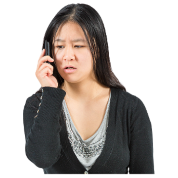 A woman holding a phone
