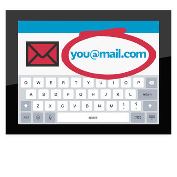 a computer screen showing an email address
