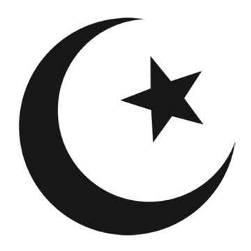 The symbol of the Islamic religion, a crescent moon with a star next to it.