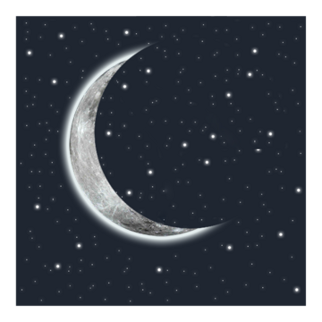 A new moon on a starry sky