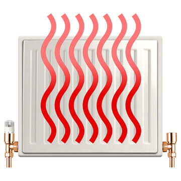 A radiator with heat coming off it.