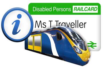 An information sign beside a disabled persons railcard.