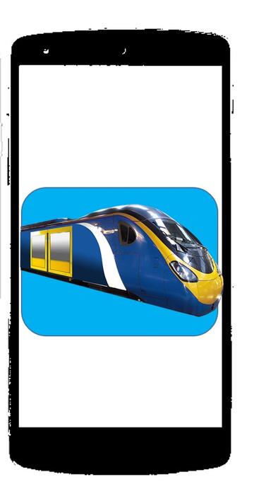 A mobile phone with a railcard on the screen.