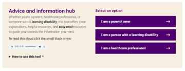 The advice and information hub advice tool start page