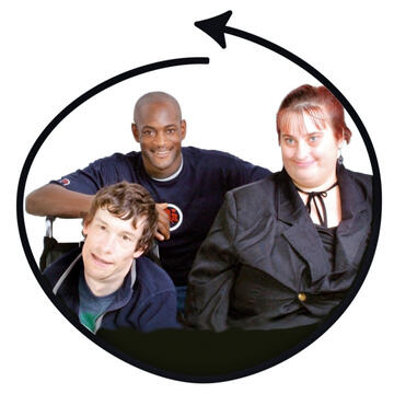 A group of people with a circle around them.