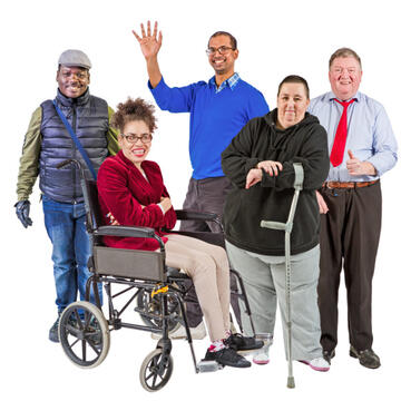 A group of people.