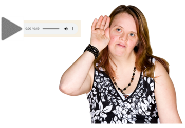 The read aloud aid next to a woman who is listening