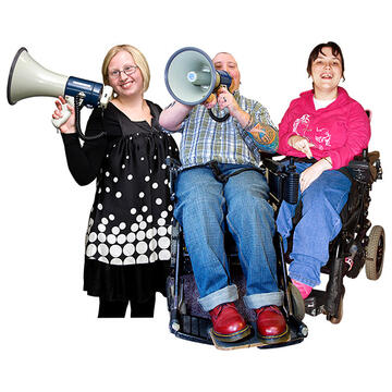 people with megaphones