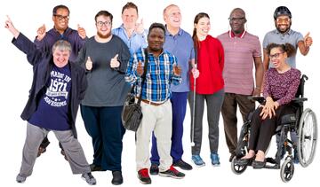 A group of 10 people.