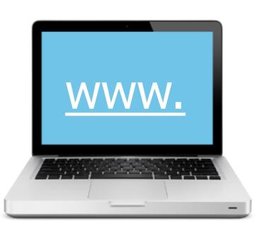 A laptop screen showing a link.