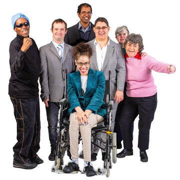 A group of people.