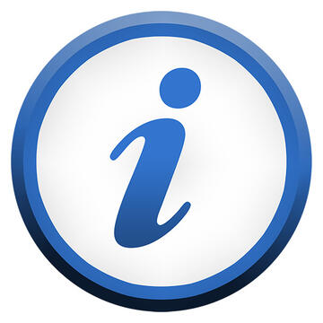 A blue letter i in a blue circle.