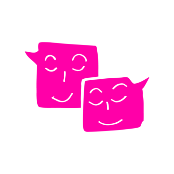 Speech bubbles in pink