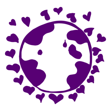 World surrounded by love hearts