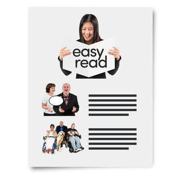 A sheet of paper with easy read information on it.
