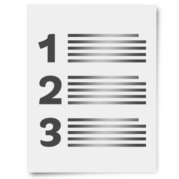 A list in number order 1 - 3