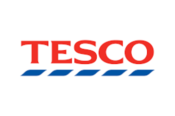 The logo of supermarket chain, Tesco.