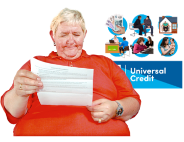 Woman reading a Universal Credit letter