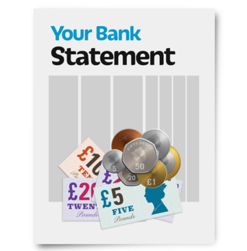 A paper bank statement