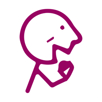 A stick man eating