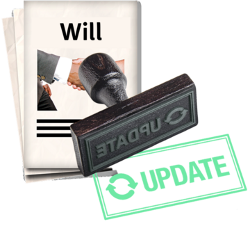 A picture of a Will next to an 'Update' stamp