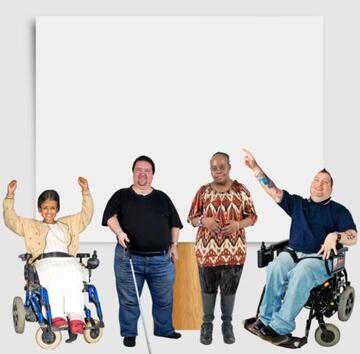 4 people with disabilities campaigning