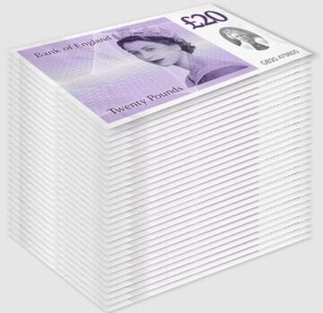 A big stack of £20 notes