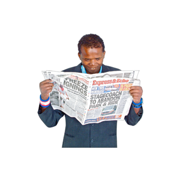 A man reading a newspaper