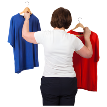 person choosing clothes