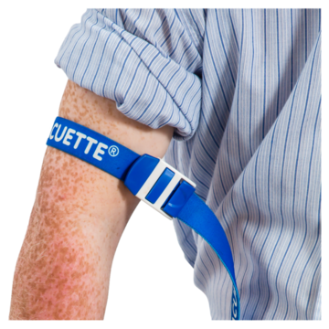 Tourniquet on arm for blood test