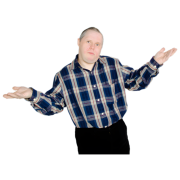 A man shrugging his shoulders