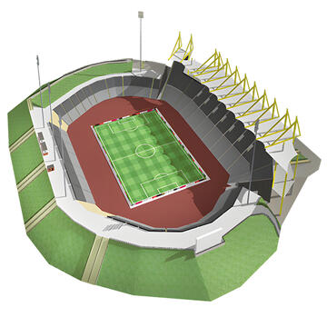 A football stadium