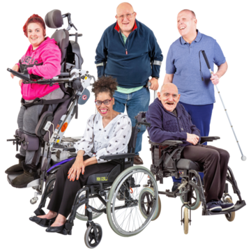 5 people with different disabilities