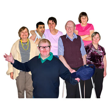 A group of people.