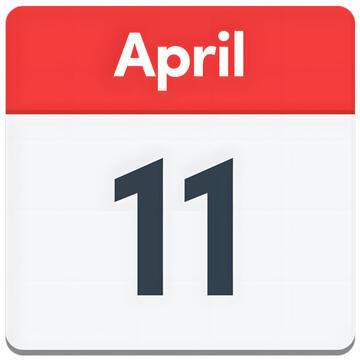 A calendar showing 11 April.