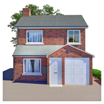detached house with multiple windows
