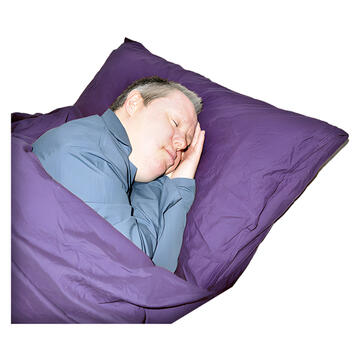 A man lying in bed asleep.