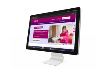 An Apple Mac screen showing the Easy Read library page on the Mencap website