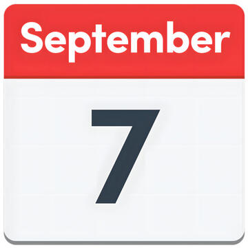 A calendar page showing 7 September.