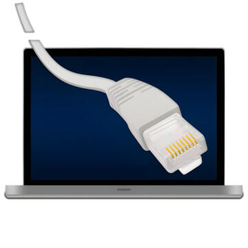 A laptop and a plug.