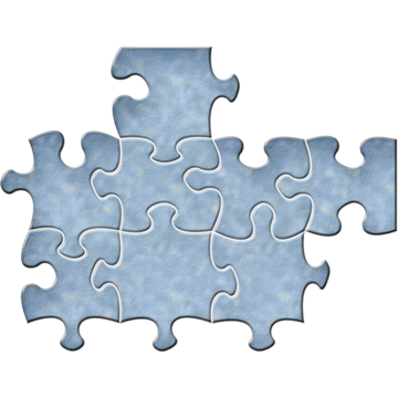 Part of an unfinished jigsaw puzzle
