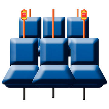 Some empty bus seats.