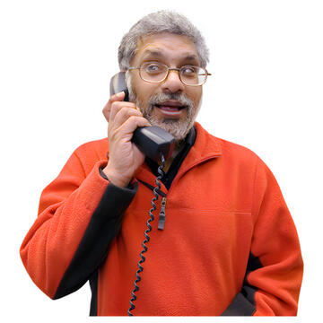 A man using a phone.