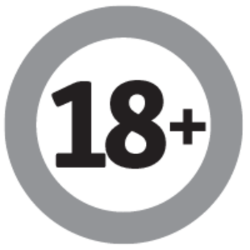 a sign in black and white saying 18+