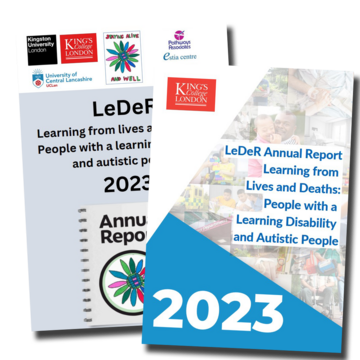 Covers of the 2023 LeDeR report and easy read version