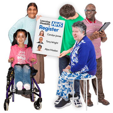 A group of people of different ages with a learning disability register.