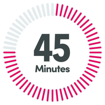 A timer showing 45 minutes.