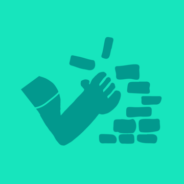 Icon of a hand breaking down a wall