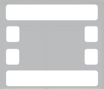 A square of foil with squares and rectangles of tape around the edges of it.